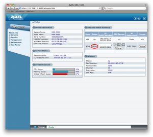 ZyXel-Router mit dem WAN-Status